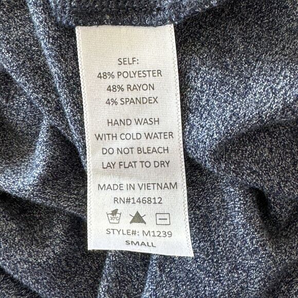 Caution To The Wind Small Pullover Top Hooded Stretch Flared Long Sleeves Blue - Picture 8 of 8